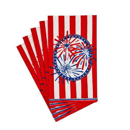 Caspari Party Stars, Stripes, and Sparks Guest Napkin