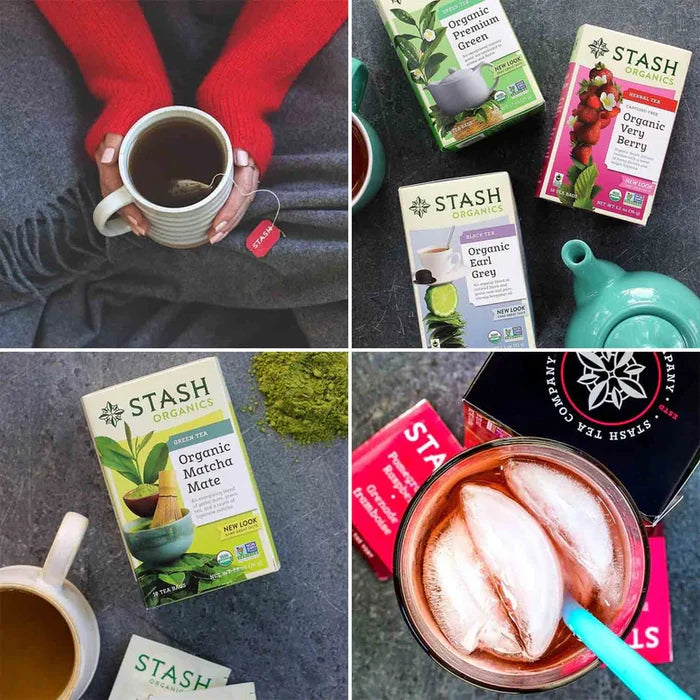 Stash Herbal and Decaf Tea Bags Sampler - Caffeine Free - 50 Ct, 25 Flavors -