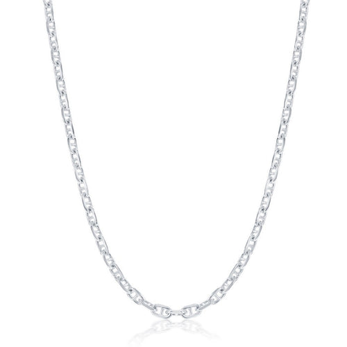 Sterling Silver 3.6mm Anchor Marina Chain Rhodium Plated