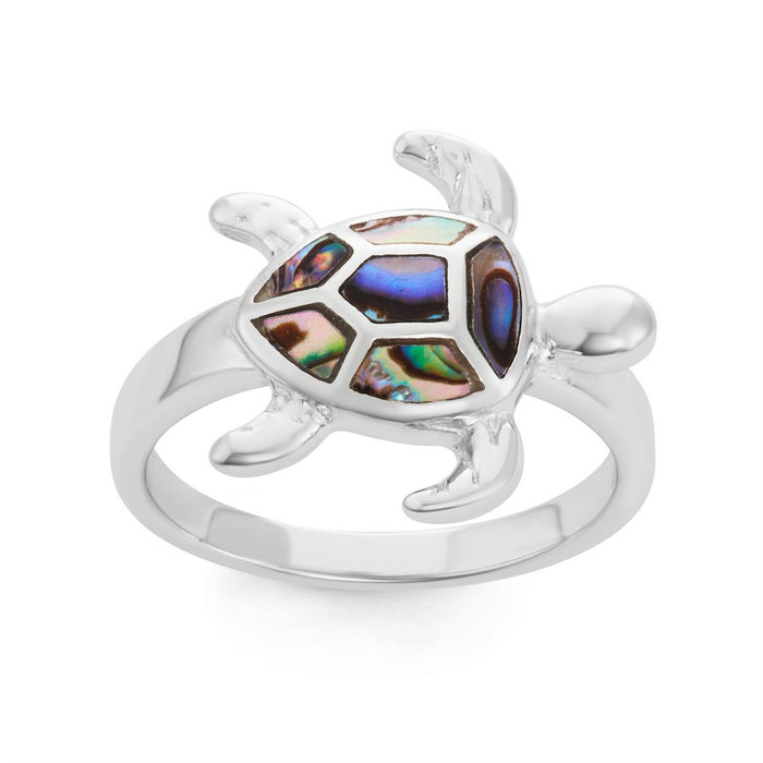 Sterling Silver Abalone Turtle Ring