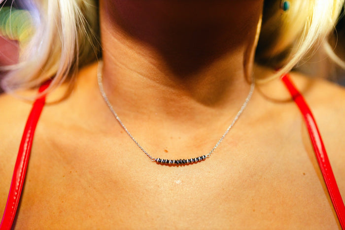 Sterling Silver Navajo Bead Chain NecklaceSilverOS