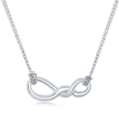Sterling Silver Infinity Knot Double Strand Necklace