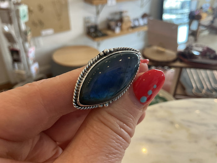 Sterling Silver Ring - Labradorite size 4.5
