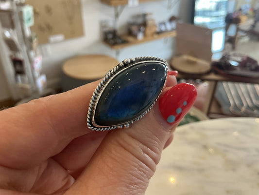 Sterling Silver Ring - Labradorite size 4.5