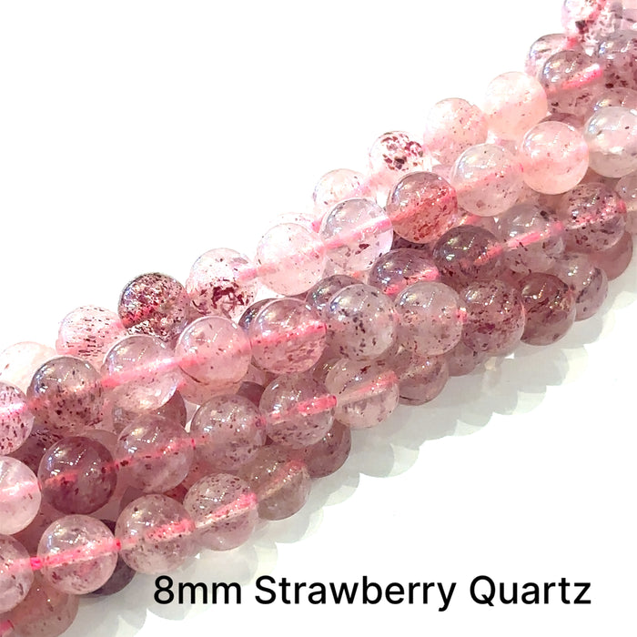 Strawberry Quartz gemstone strands, jewelry supplies