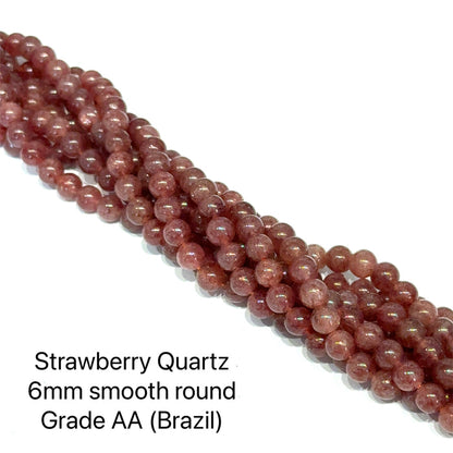 Strawberry Quartz gemstone strands, jewelry supplies