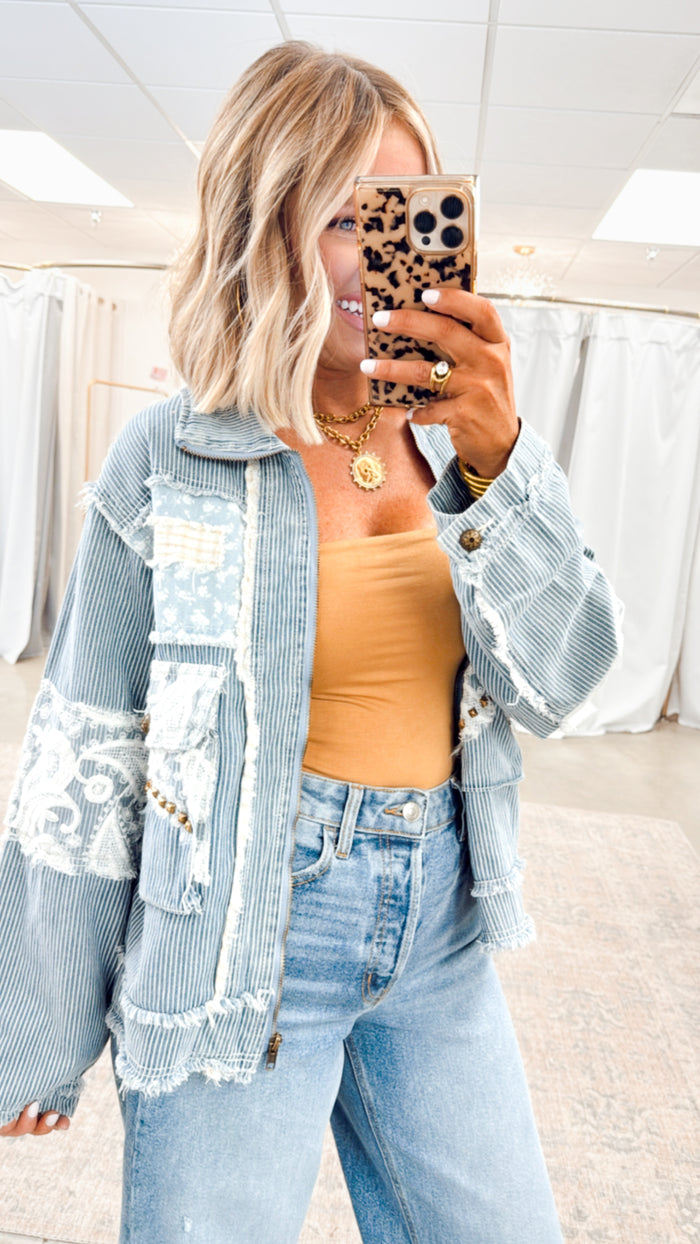 Striped Denim Twill Jacket