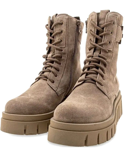 Suede lace up Bootie Argilla