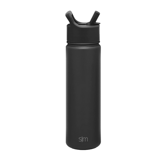 Black Custom Summit Water Bottle With Straw Lid - 22oz - Corporate Gifts