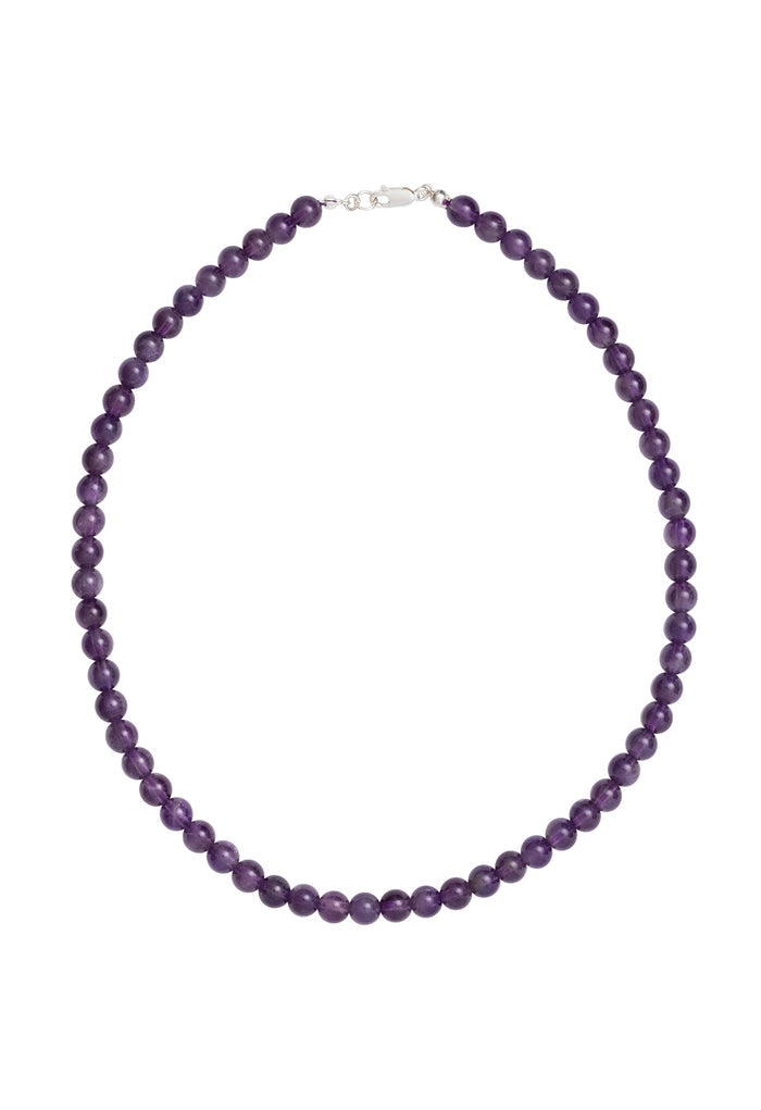 Sun Ray Necklace Amethyst Silver 6mm