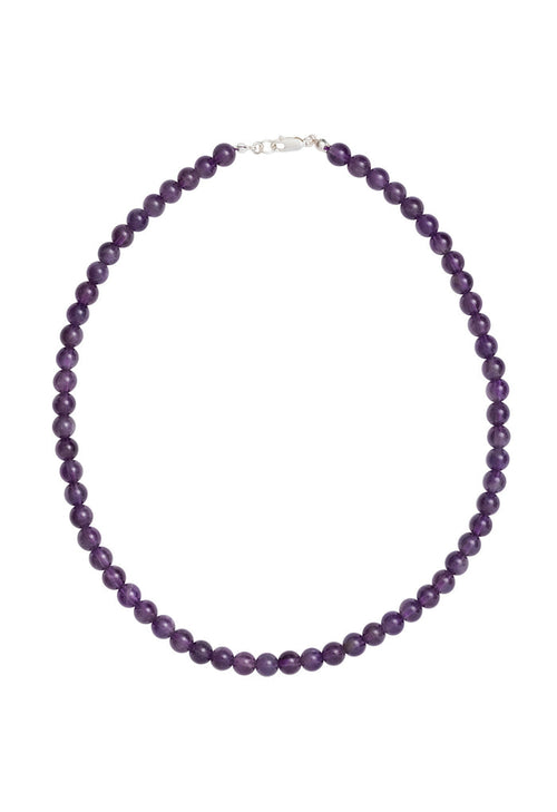Sun Ray Necklace Amethyst Silver 6mm