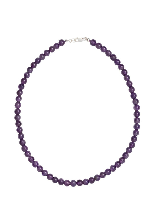 Sun Ray Necklace Amethyst Silver 6mm