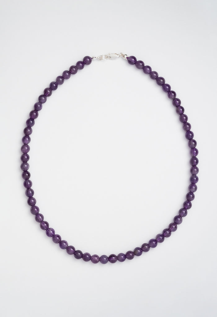 Sun Ray Necklace Amethyst Silver 6mm