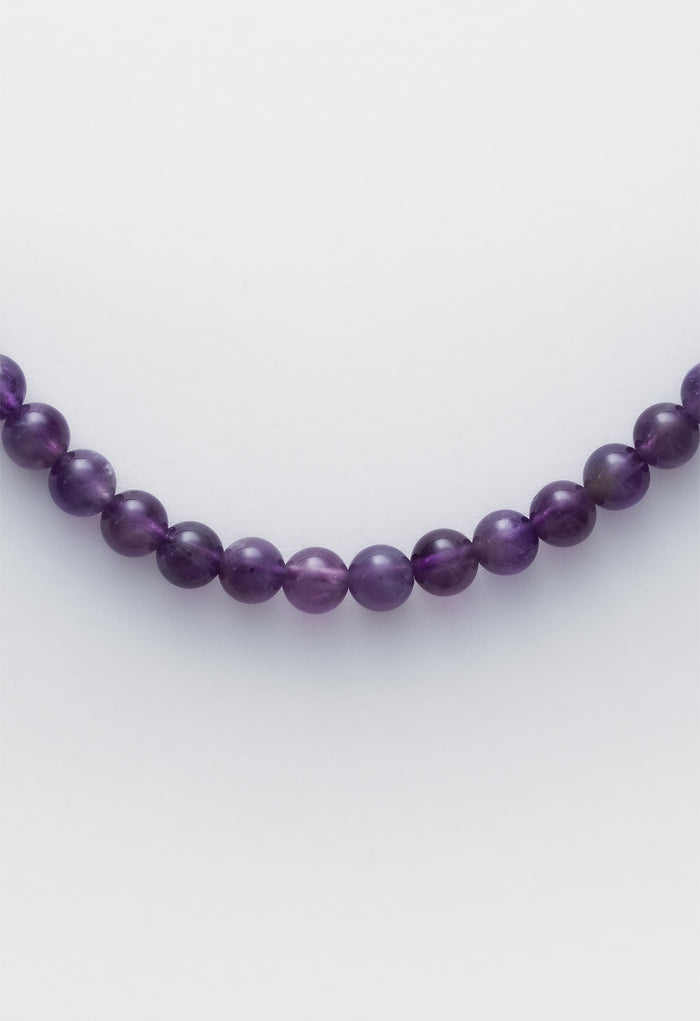 Sun Ray Necklace Amethyst Silver 6mm