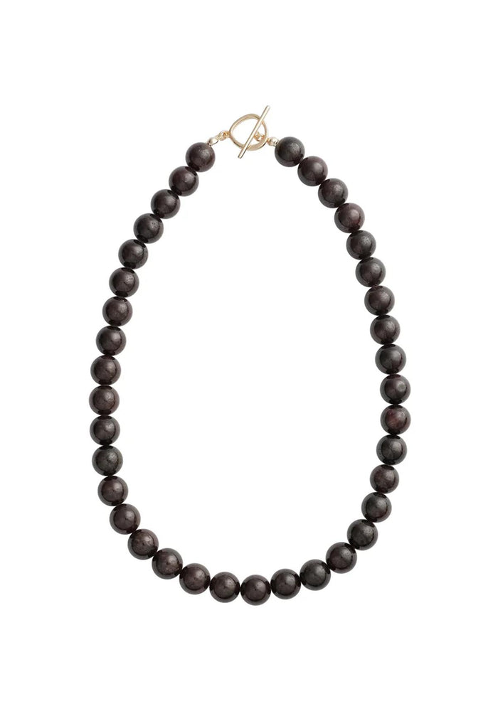 Sun Ray Necklace Garnet Gold 10mm
