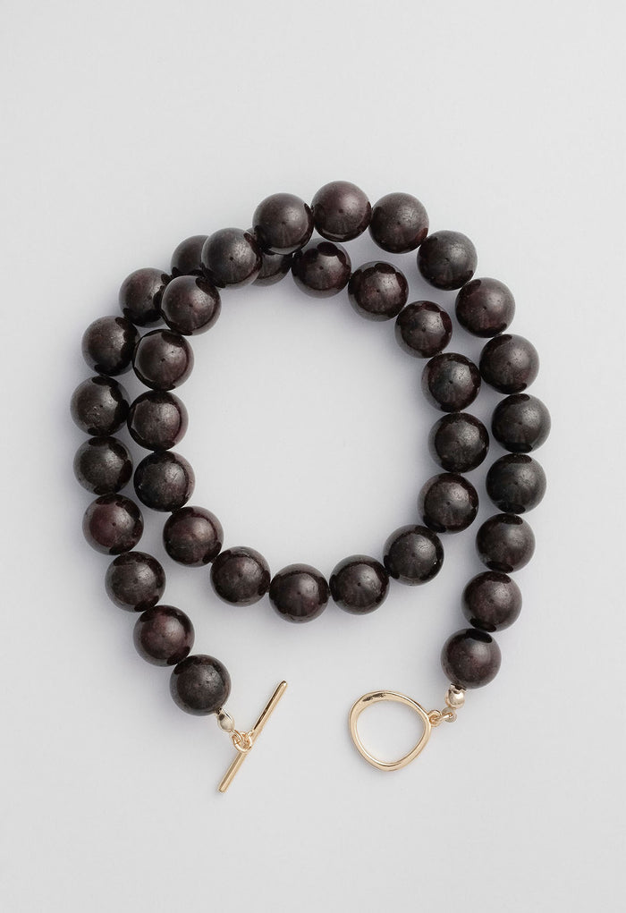 Sun Ray Necklace Garnet Gold 10mm