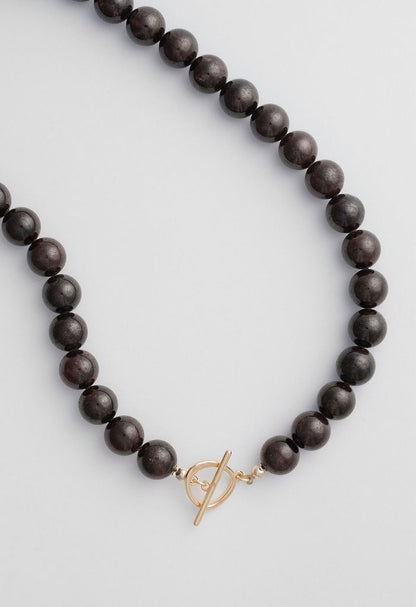 Sun Ray Necklace Garnet Gold 10mm