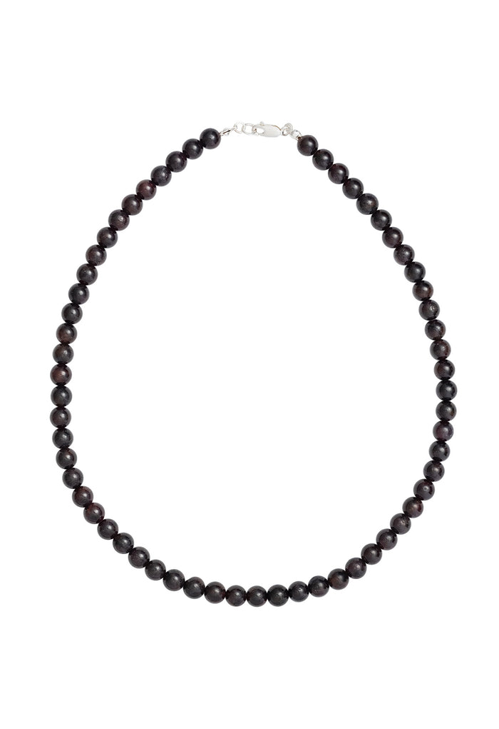 Sun Ray Necklace Garnet Silver 6mm