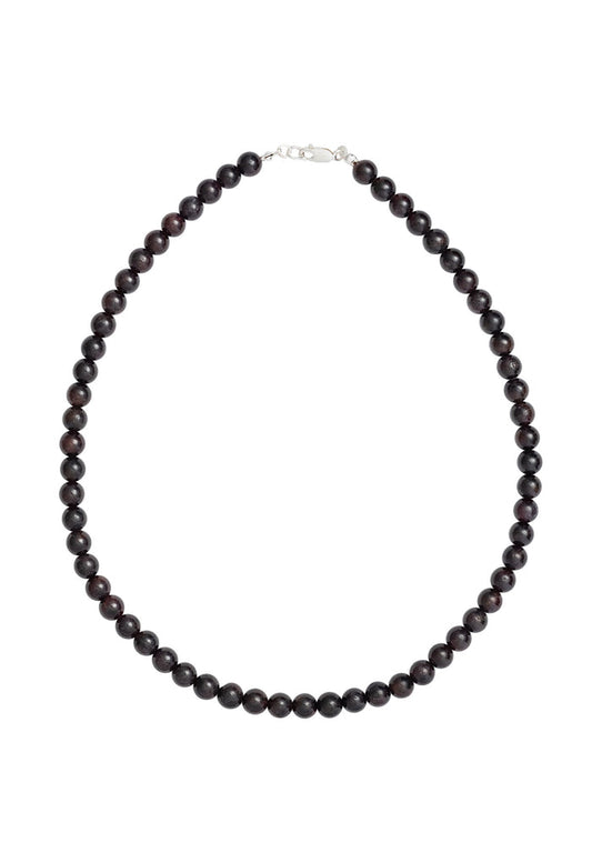 Sun Ray Necklace Garnet Silver 6mm