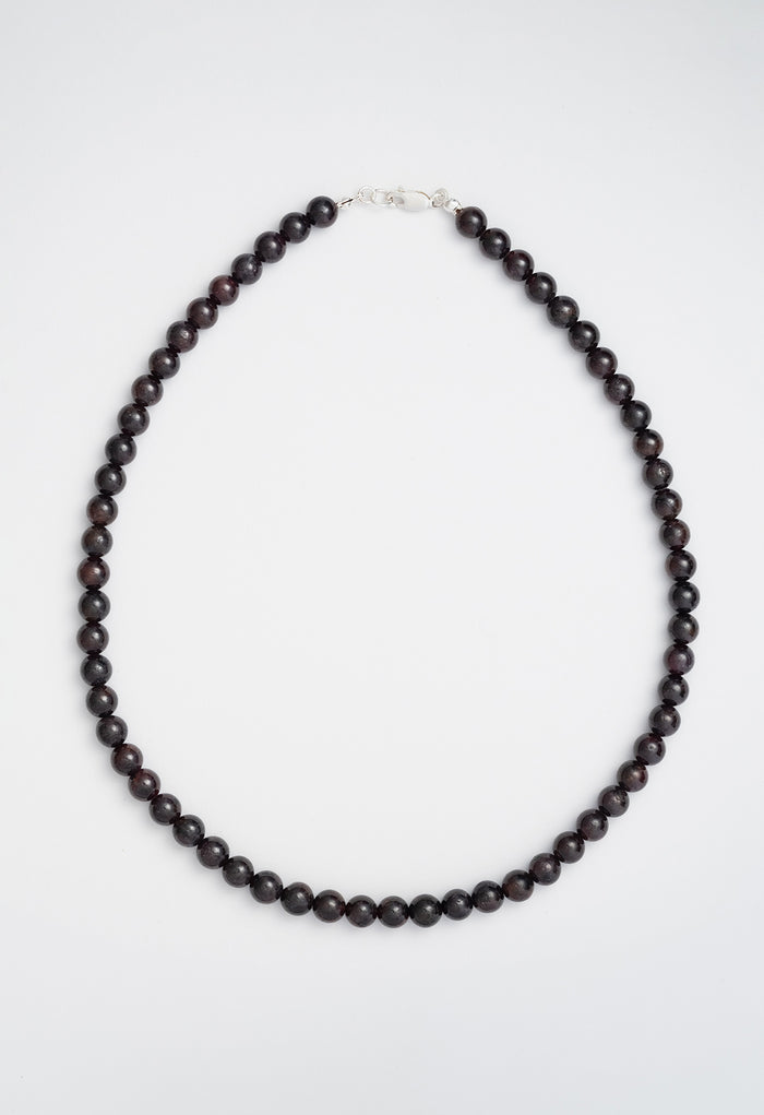 Sun Ray Necklace Garnet Silver 6mm