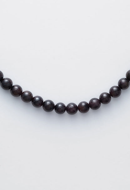 Sun Ray Necklace Garnet Silver 6mm