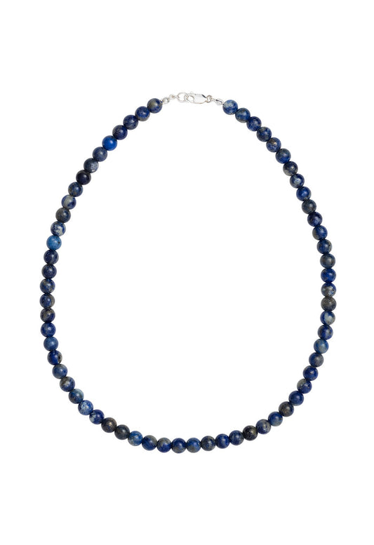 Sun Ray Necklace Lapis Silver 6mm
