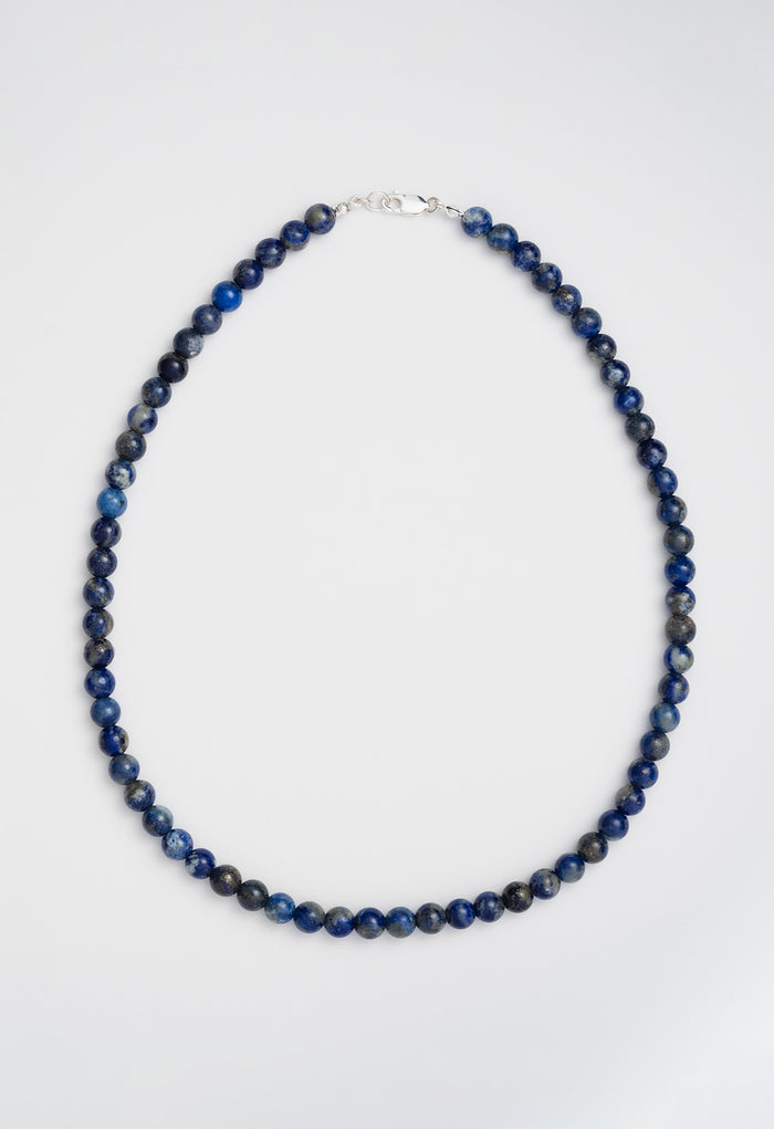 Sun Ray Necklace Lapis Silver 6mm