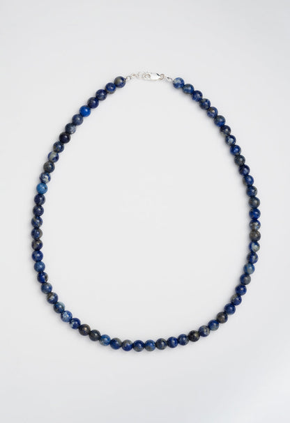 Sun Ray Necklace Lapis Silver 6mm