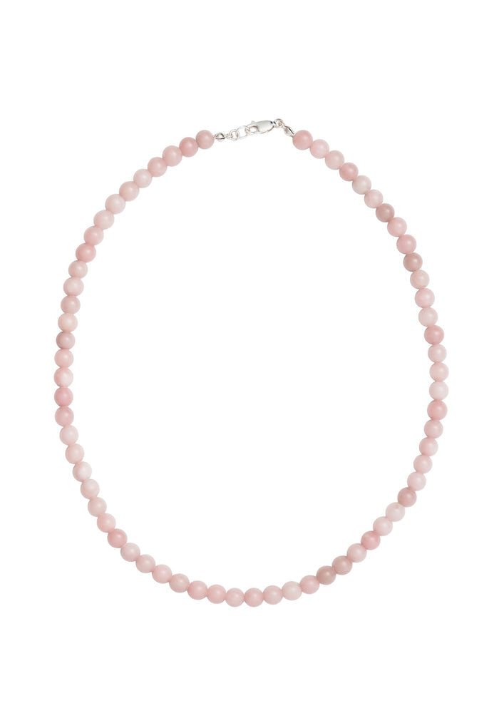 Sun Ray Necklace Pink Opal Silver 6mm