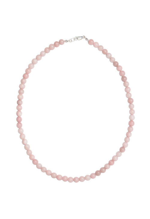 Sun Ray Necklace Pink Opal Silver 6mm