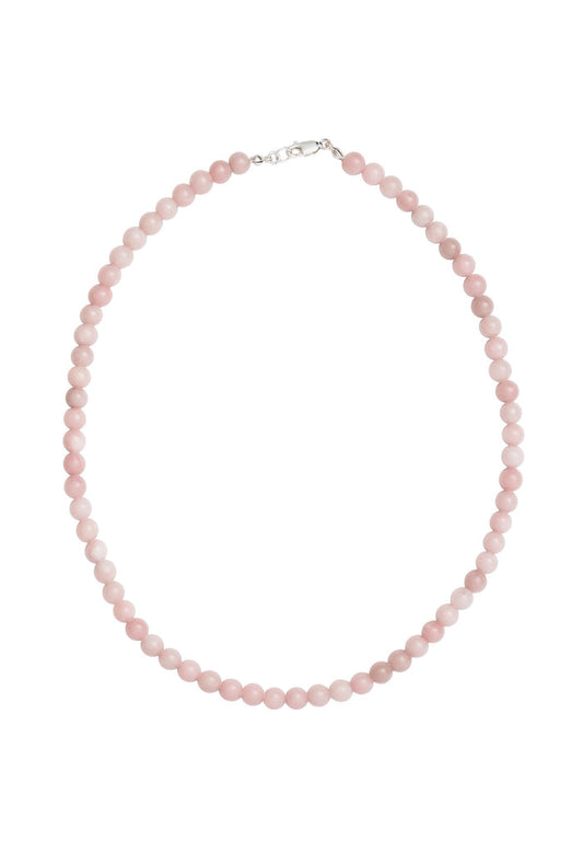 Sun Ray Necklace Pink Opal Silver 6mm