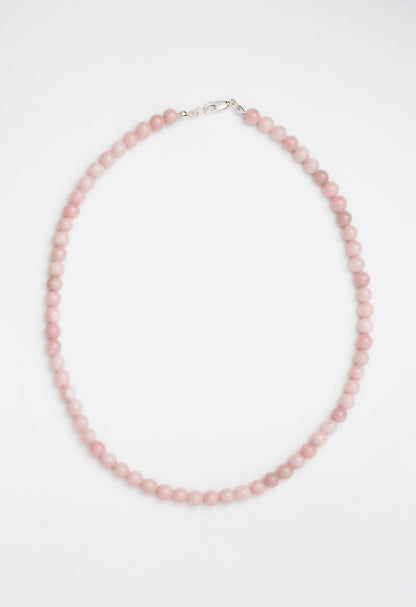 Sun Ray Necklace Pink Opal Silver 6mm
