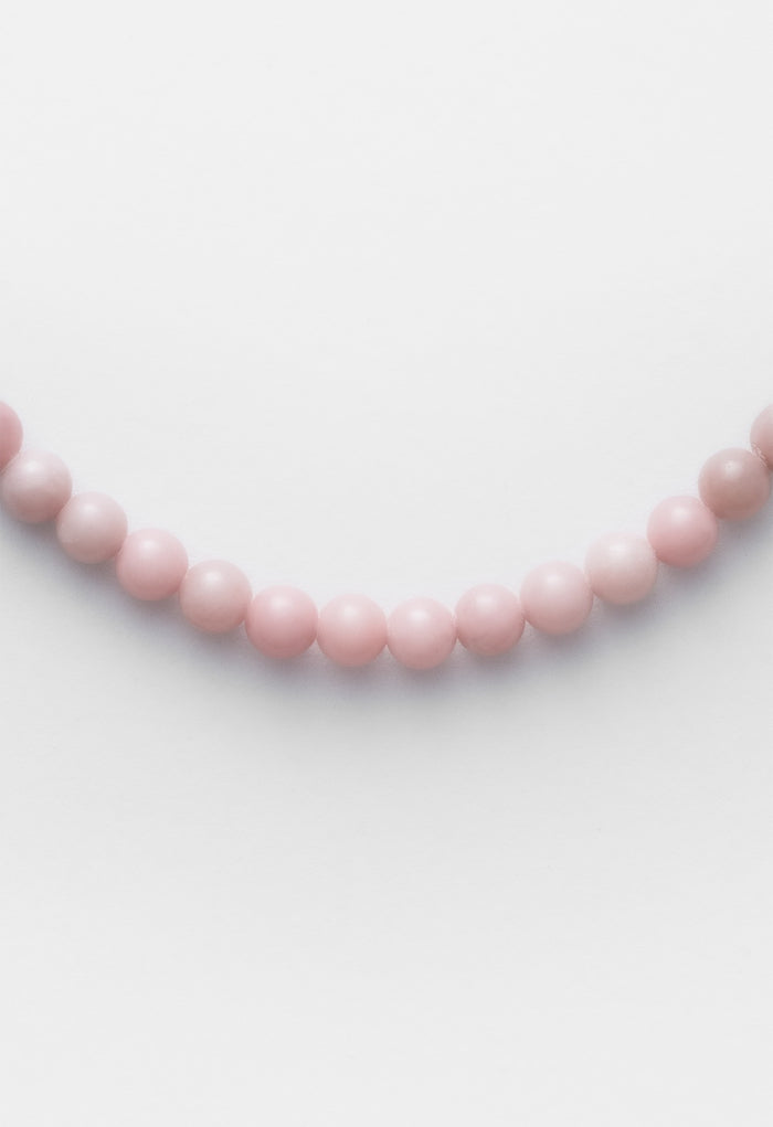 Sun Ray Necklace Pink Opal Silver 6mm