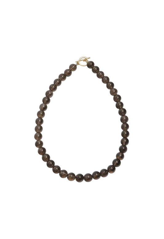 Sun Ray Necklace Smoky Quartz Gold 10mm