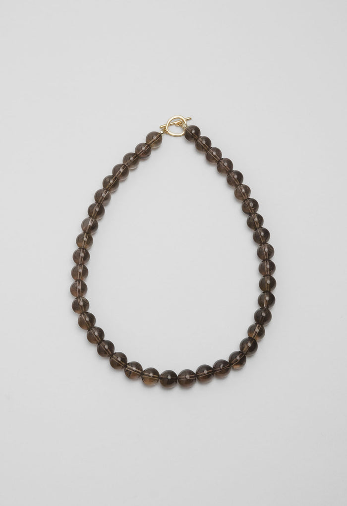 Sun Ray Necklace Smoky Quartz Gold 10mm