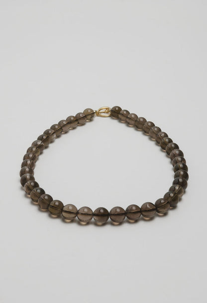 Sun Ray Necklace Smoky Quartz Gold 10mm