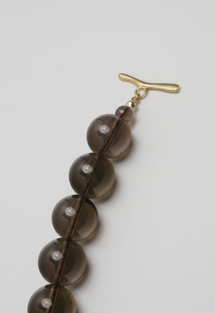 Sun Ray Necklace Smoky Quartz Gold 16mm