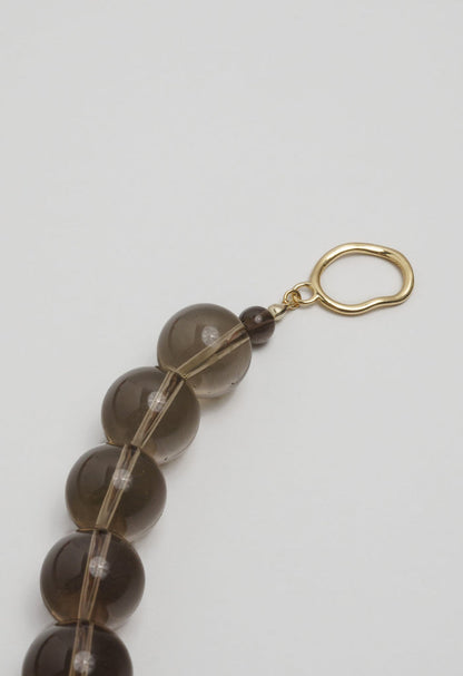 Sun Ray Necklace Smoky Quartz Gold 16mm