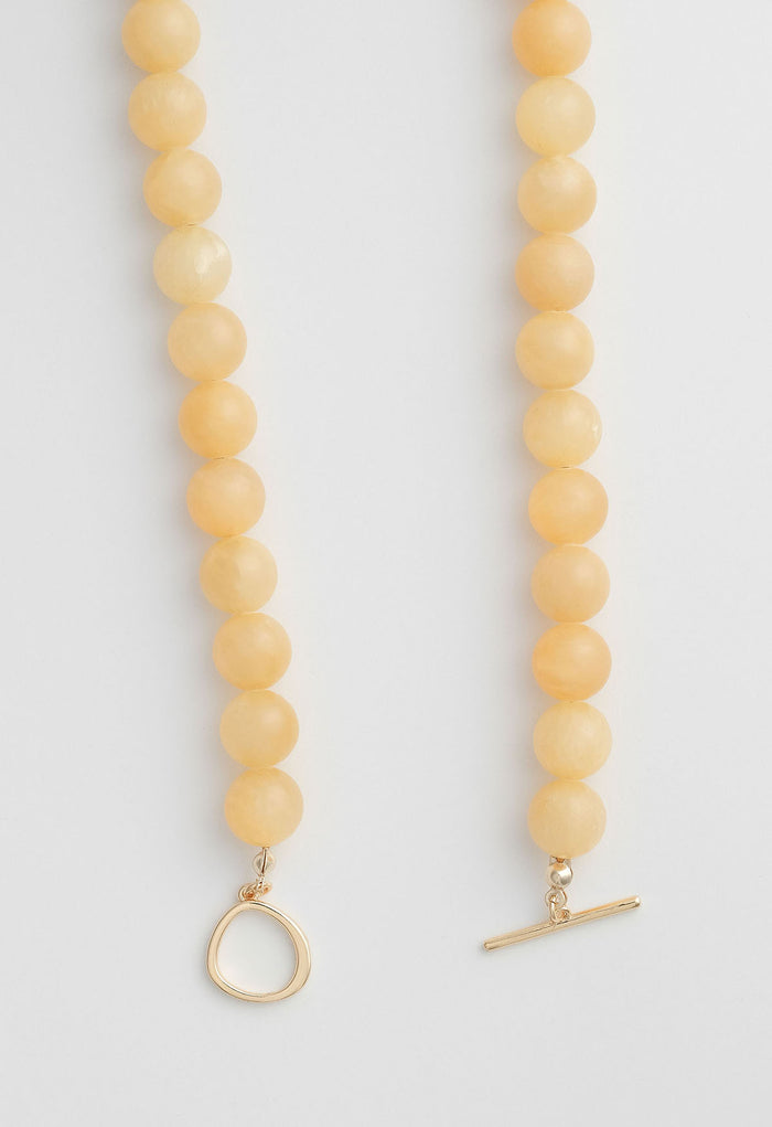 Sun Ray Necklace Yellow Jade Gold 10mm