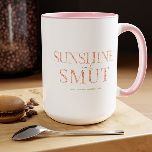 Sunshine & Sm*t Two-Tone Coffee Mugs, 15oz