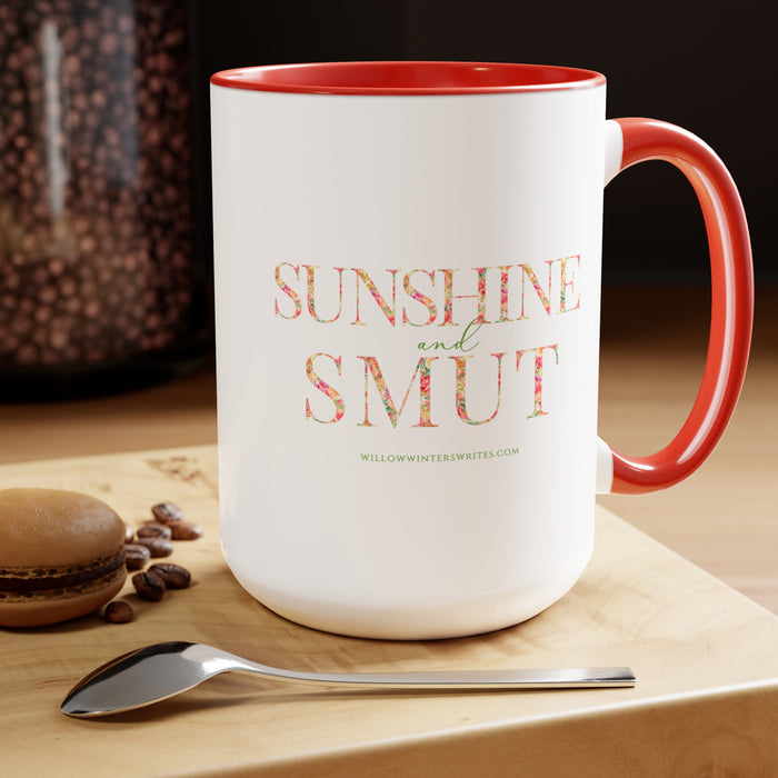 Sunshine & Sm*t Two-Tone Coffee Mugs, 15oz