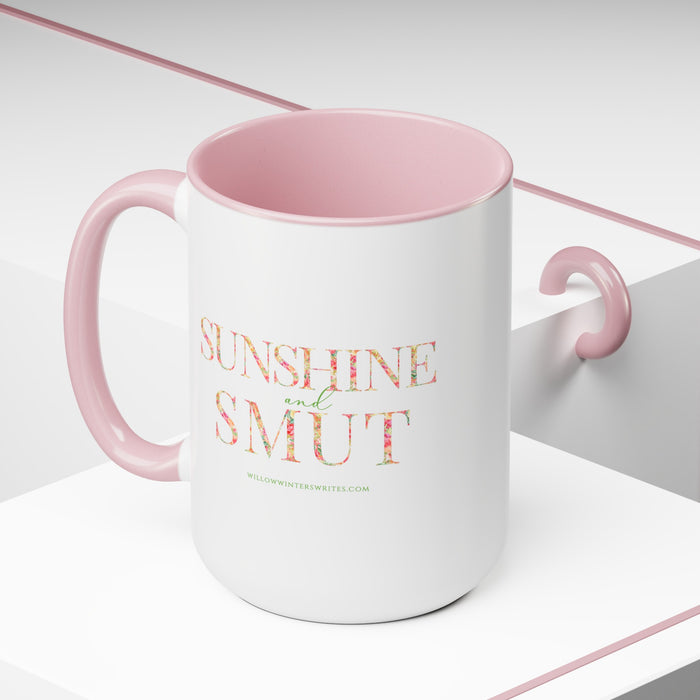 Sunshine & Sm*t Two-Tone Coffee Mugs, 15oz