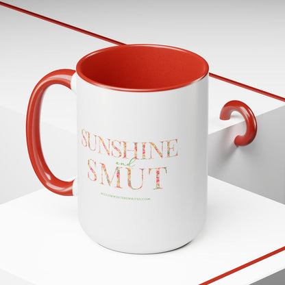 Sunshine & Sm*t Two-Tone Coffee Mugs, 15oz