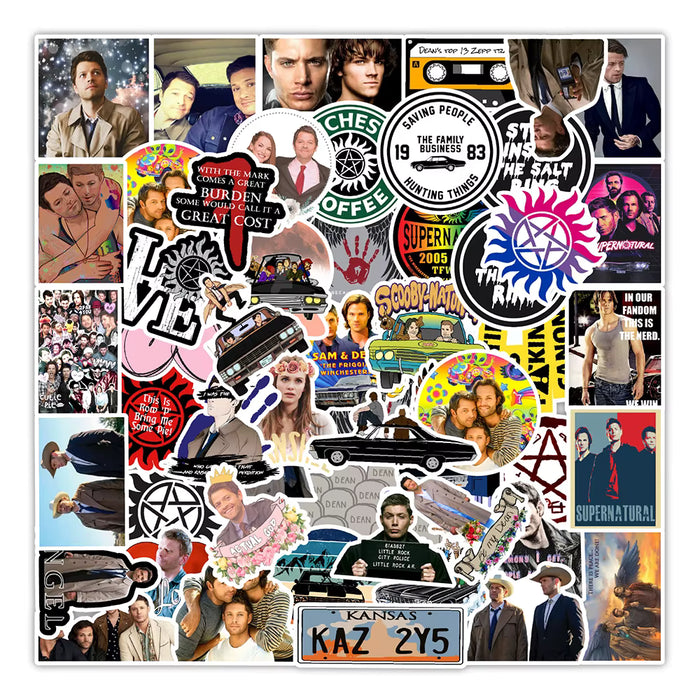 Supernatural - Characters Waterproof Stickers 50 Pcs