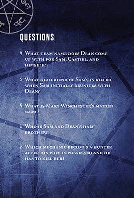 Supernatural Join The Hunt Pop Quiz Trivia Deck