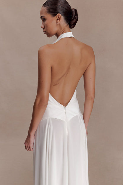 Susan Chiffon Halter Maxi Dress - Ivory