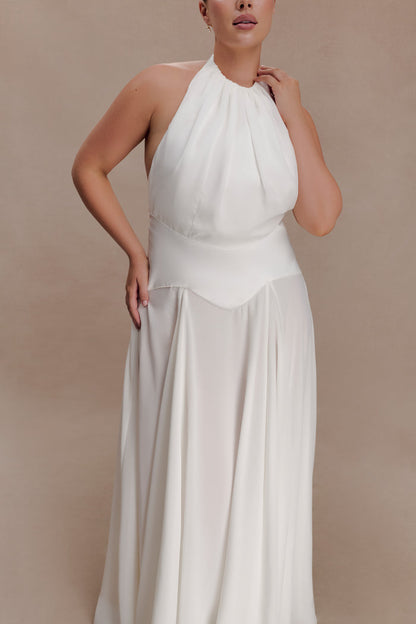 Susan Chiffon Halter Maxi Dress - Ivory