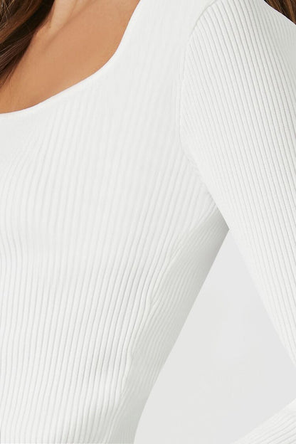 Sweater-Knit Scoop-Neck Crop Top
