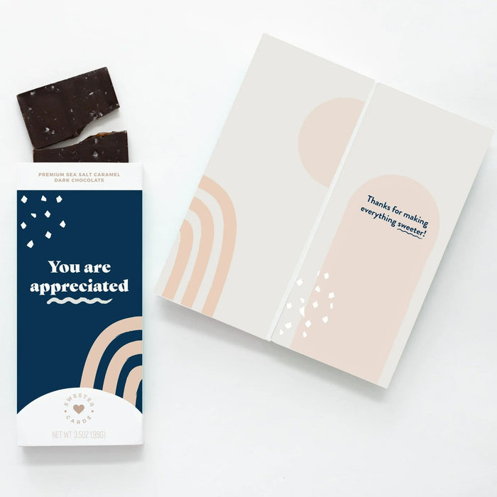 You Are Appreciated Custom Sweeter Cards Greeting Card Chocolate Bars - Corporate Gifts