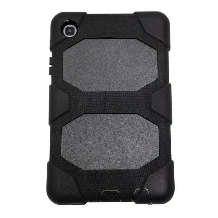A rugged Tablet Case for Galaxy Tab A7 Lite with reinforced corners, textured grip, and multi-layer protection. Displayed from the back, the camera lens is visible in the top left corner.
